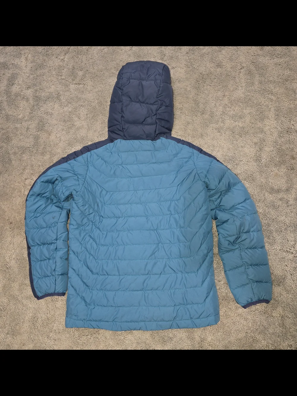 Columbia Youth M Blue Hooded Puffer Jacket Zip Pockets